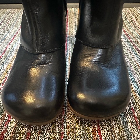 Fluevog VINTAGE LIKE NEW Sopranos Inge black mid-calf ribbon apron boot -9.5/10 - Picture 11 of 16